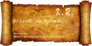 Krizsány Roland névjegykártya