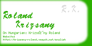 roland krizsany business card